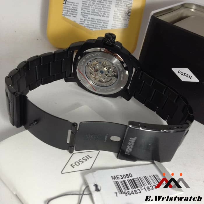 JAM TANGAN FOSSIL PRIA FOSSIL WATCH ME3080 AUTOMATIC BLACK GARANSI