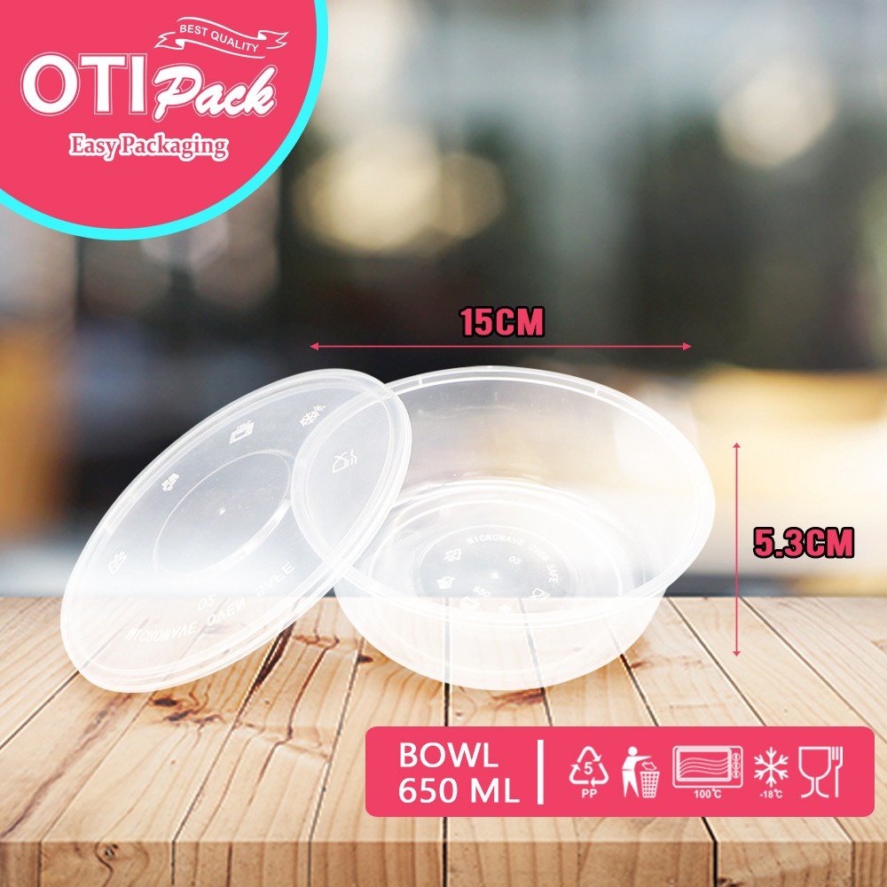 Thinwall bowl Kotak Makan Plastik  650ml mangkok / Food Container Box / OTB650 / OTIPACK