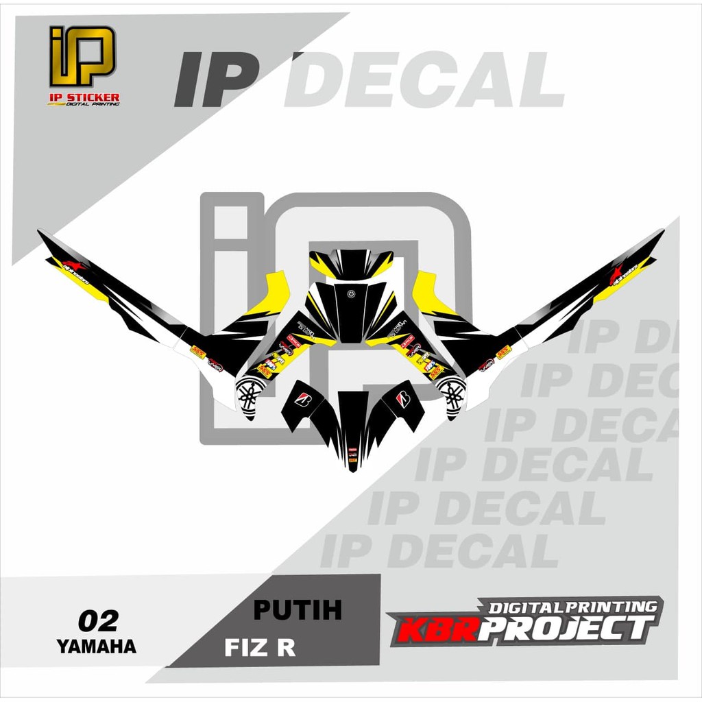 DECAL FIZ R STICKER VARIASI MOTIF GRAFIS DECAL MOTOR YAMAHA FIZ R 02 CUSTOM BEBAS BISA