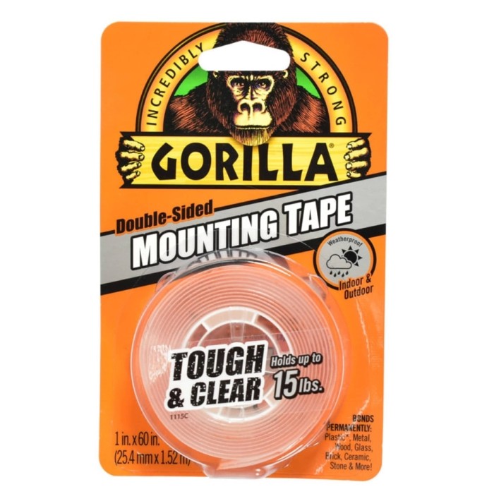

Isolasi Perekat Dua Sisi Gorilla Double Tape Tough and Clear 1 Inch Original