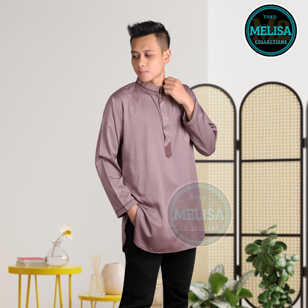 Baju Koko Kurta Lengan Panjang Baju Koko Fashion Muslim Pria Dewasa Terbaru Bahan Katun Tesla Premium / Baju Koko Pakaian Muslim Pria