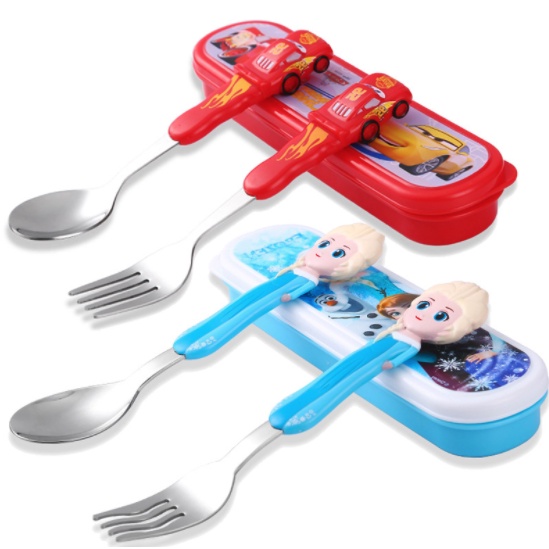 DISNEY ORIGINAL spoon fork set dengan kotak DM2361