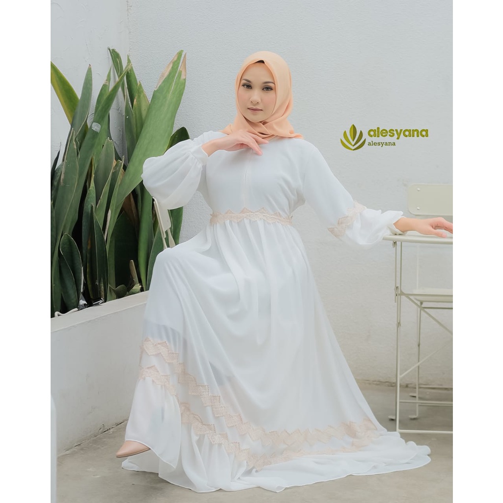 ALESYANA DRESS ORI berlabel CERUTY BABYDOLL muslim terkini model renda