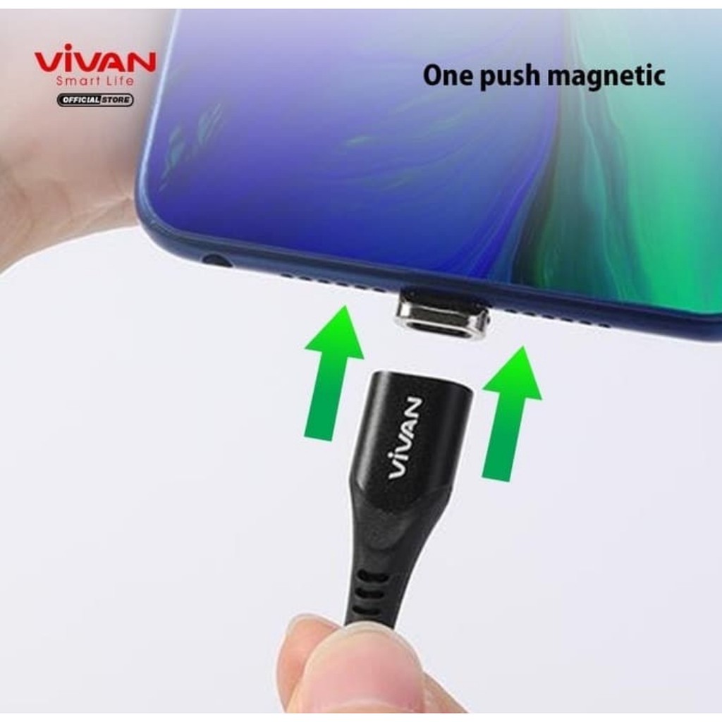 Vivan MGM100 Data Cable Micro USB Magnetic kabel Fast Charging 2.4A