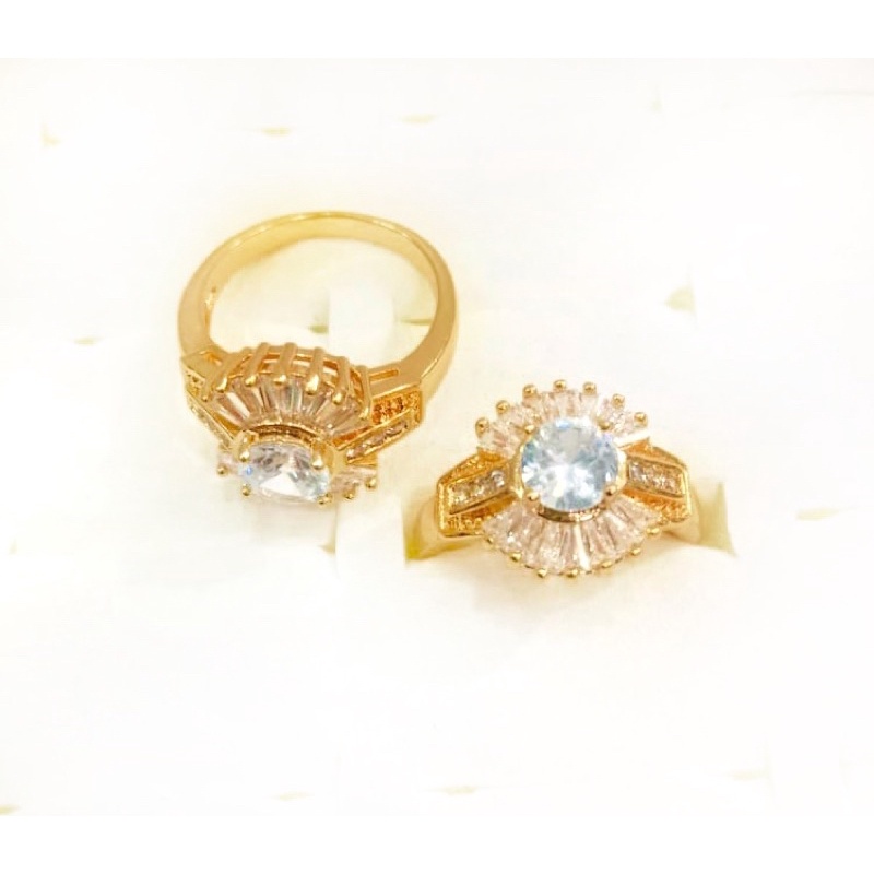 Cincin wanita / cincin permata love / replika berlian / cincin lapis emas / cincin pengganti emas