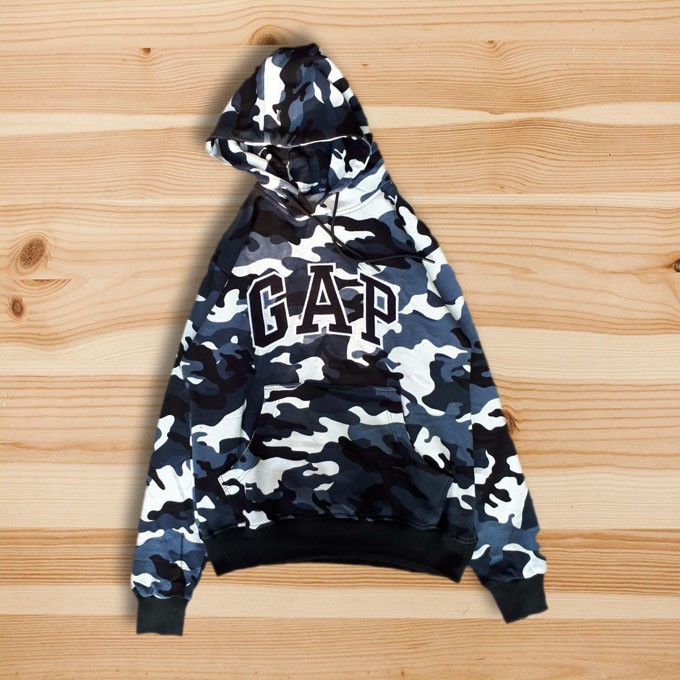 Super Murah JAKET SWEATER HOODIE GAP ARCH LOGO BLUE CAMO AUTHENTIC LIKE ORIGINAL