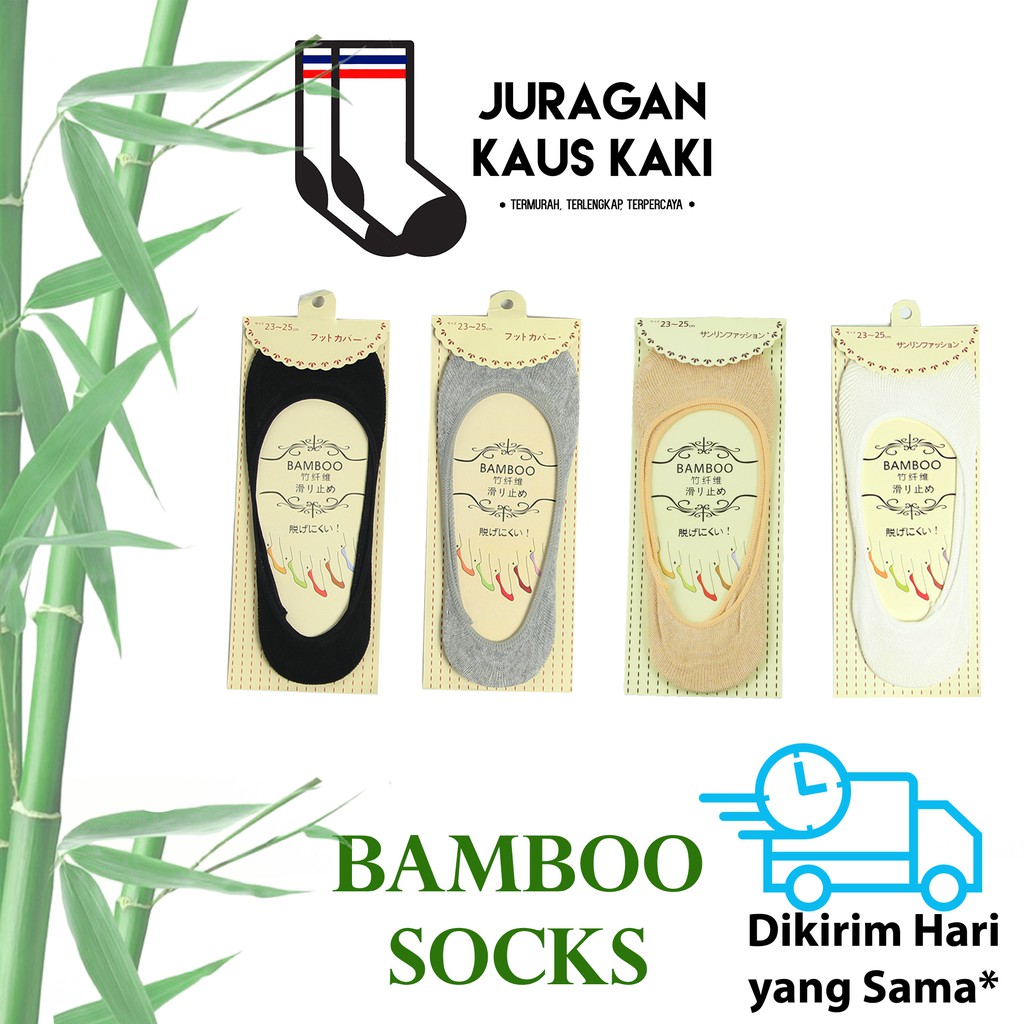 Kaos Kaki Pendek Hidden Low Cut Serat Bambu Arang All Size Wanita-2