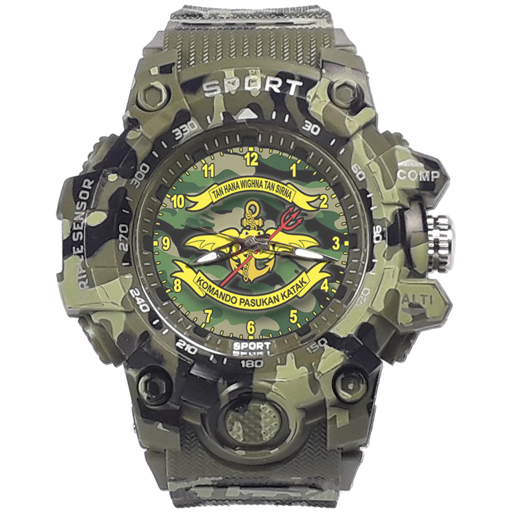 {Istimewa} Jam Tangan KOPASKA TNI AL - KOMANDO PASUKAN KATAK Hijau Army Water Resistant