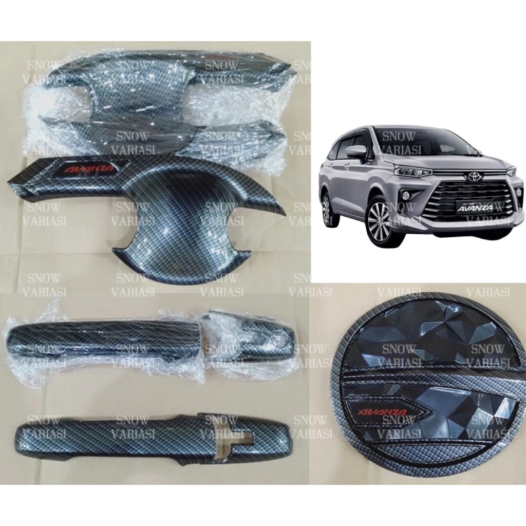 Paket Outer Handle Tank Cover Avanza GR Sport 2022 Up Carbon
