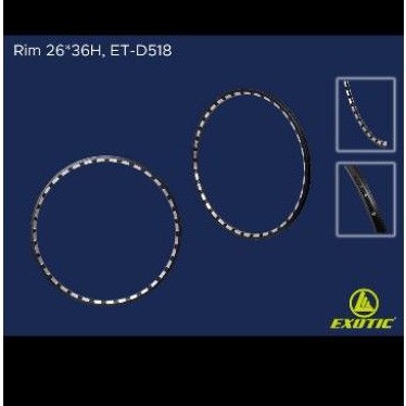 Velg rim Sepeda MTB 26x1.75 Alloy double wall