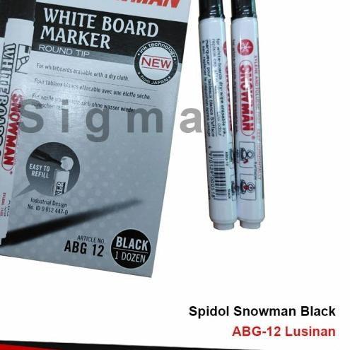 

۝ SPIDOL SNOWMAN WHITE BOARD MARKER ABG-12 1DOZEN LUSINAN - Hitam ◘