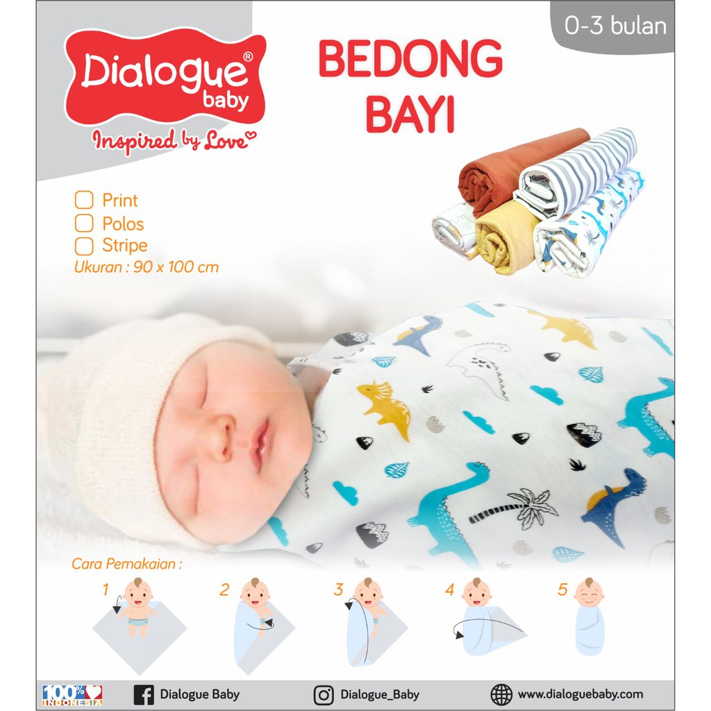 Dialogue Bedong Katun Print Isi 3 90x100 DLB4220