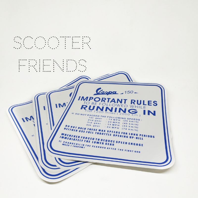 aksesoris sticker running biru vespa 150 super sprint vbb