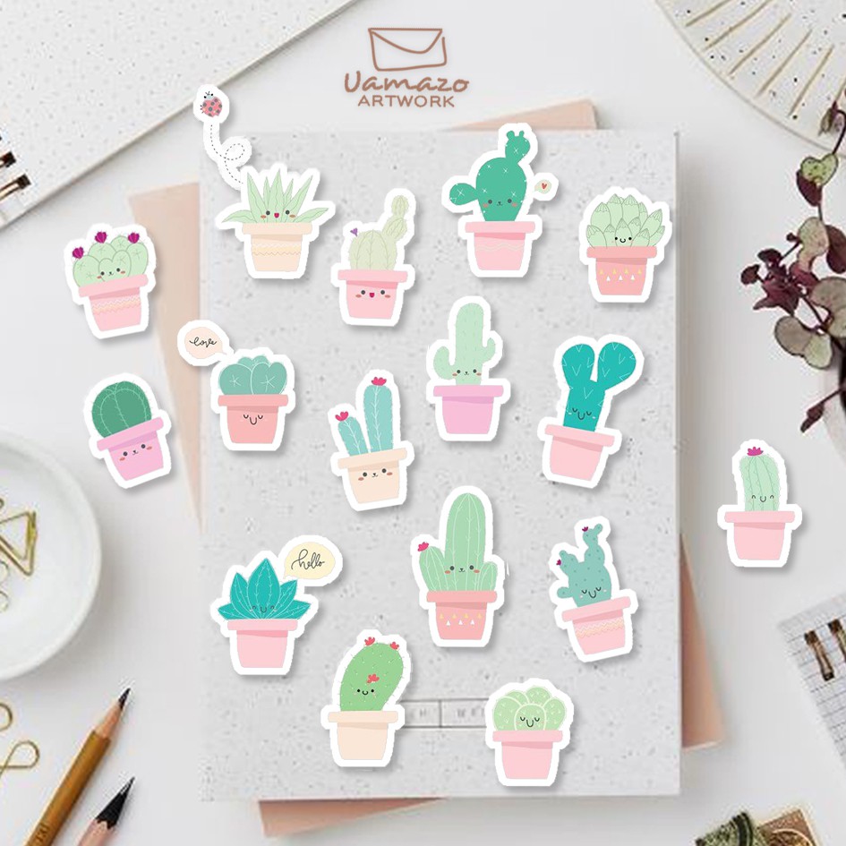 

Sticker Tumblr / Cactus Pink / Sticker Pack / Sticker Lucu / Sticker Aesthetic / Sticker Scrapbook