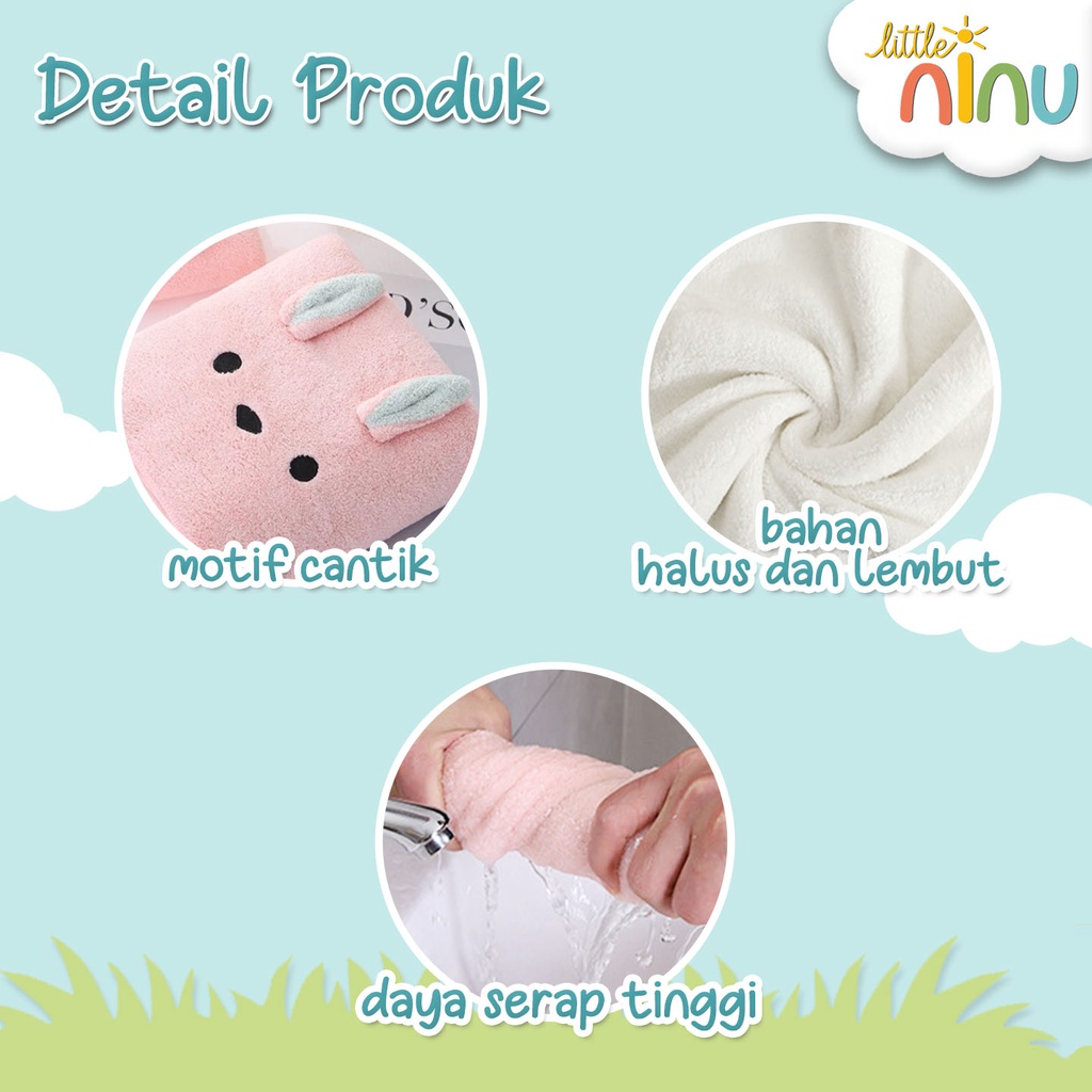 Little Ninu Handuk Microfiber Karakter Anak 73 x 35 cm