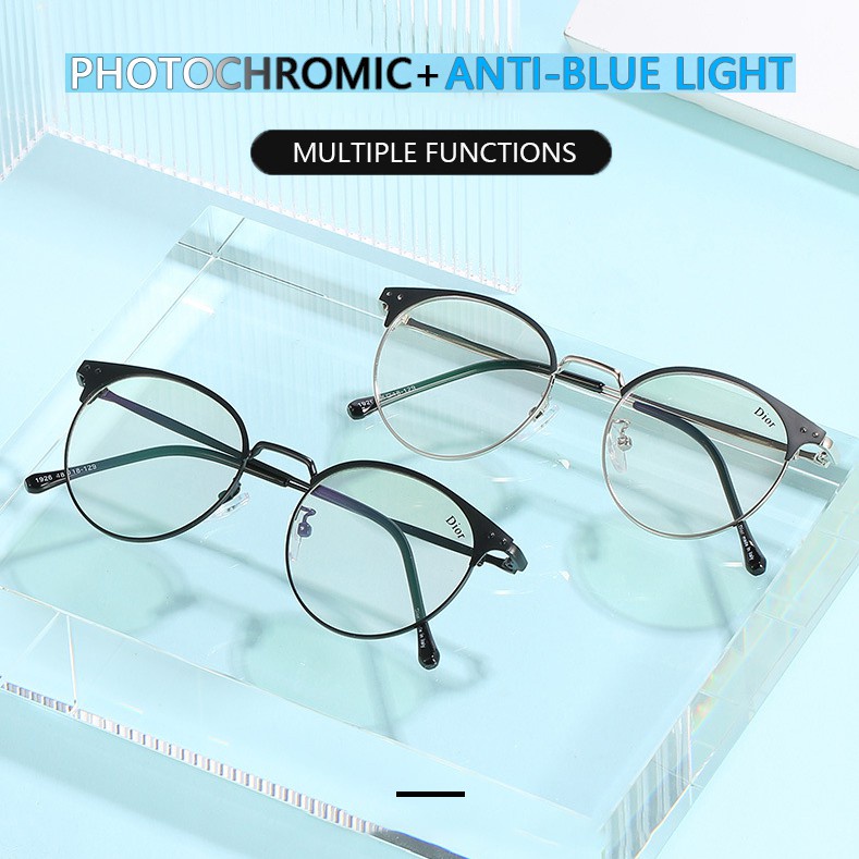 Kacamata Komputer 2 In 1 Anti Radiasi Photochromic Transisional Anti Blue Ray Untuk Pria Dan Wanita