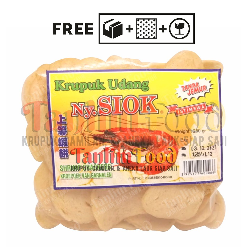 kerupuk krupuk udang Ny. Siok ukuran 250gram - krupuk udang oval siok sidoarjo / oval siok 250gr