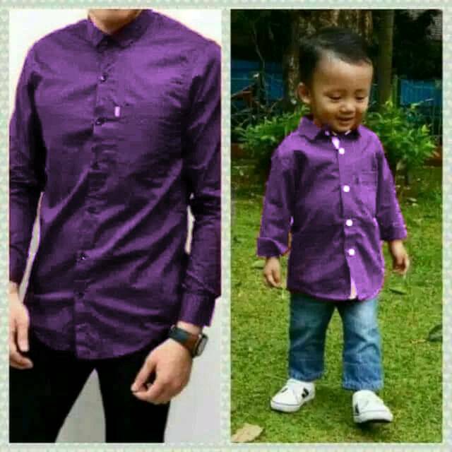 KEMEJA COUPLE UNGU AYAH ANAK - COUPLE KEMEJA AYAH ANAK UNGU