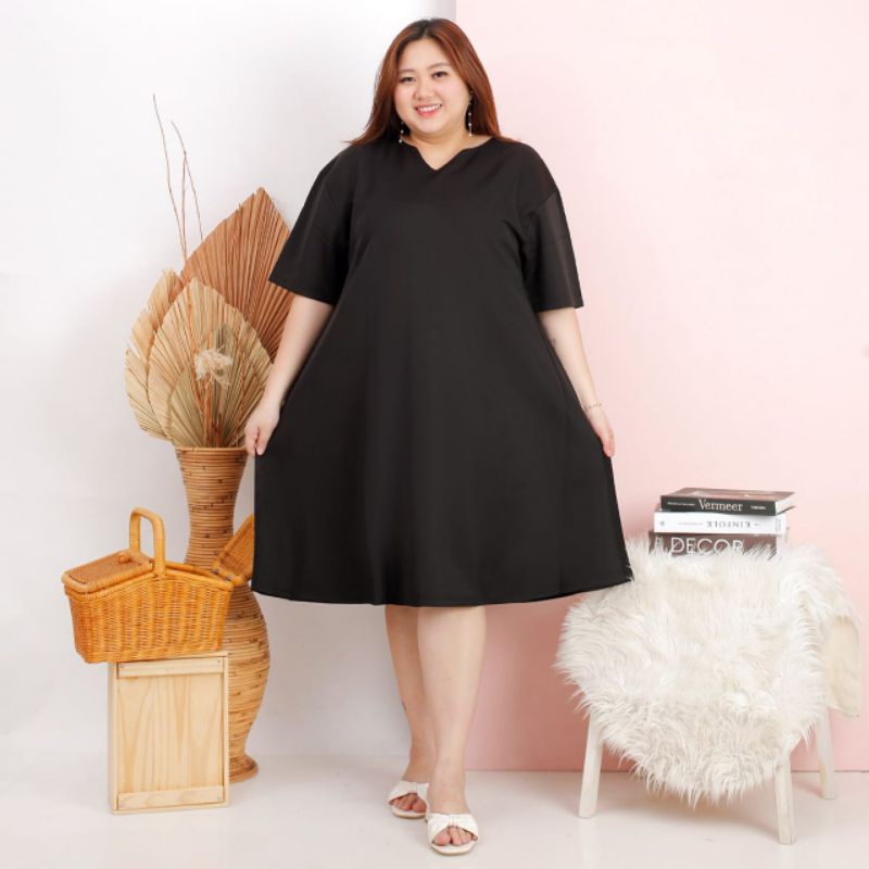 (XL, XXL) BIGSIZE DRESS JUMBO DRESS BIGSIZE DRESS SCUBA DRESS OVERSIZE