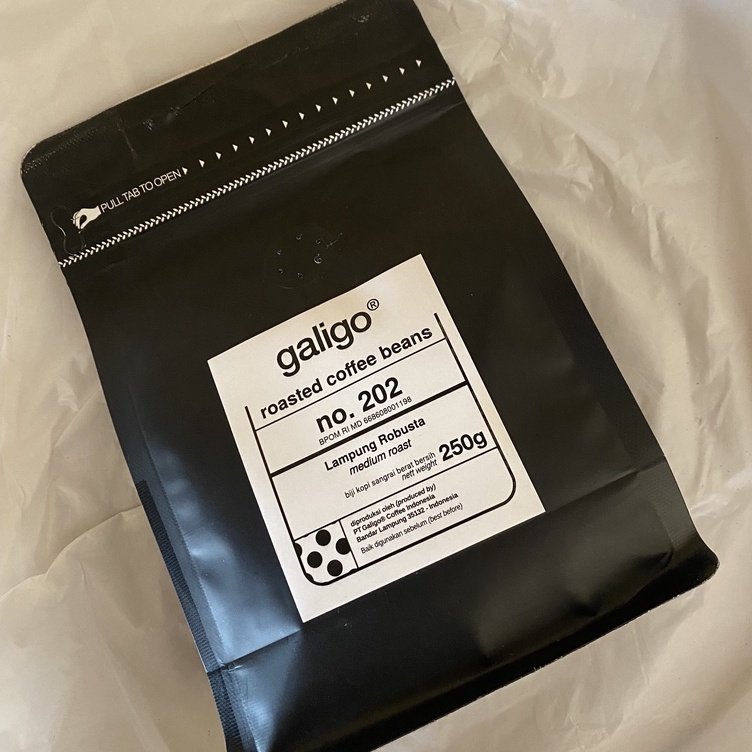 

Roasted Beans Robusta Lampung Asli/ Premium 250g (Galigo Coffee)