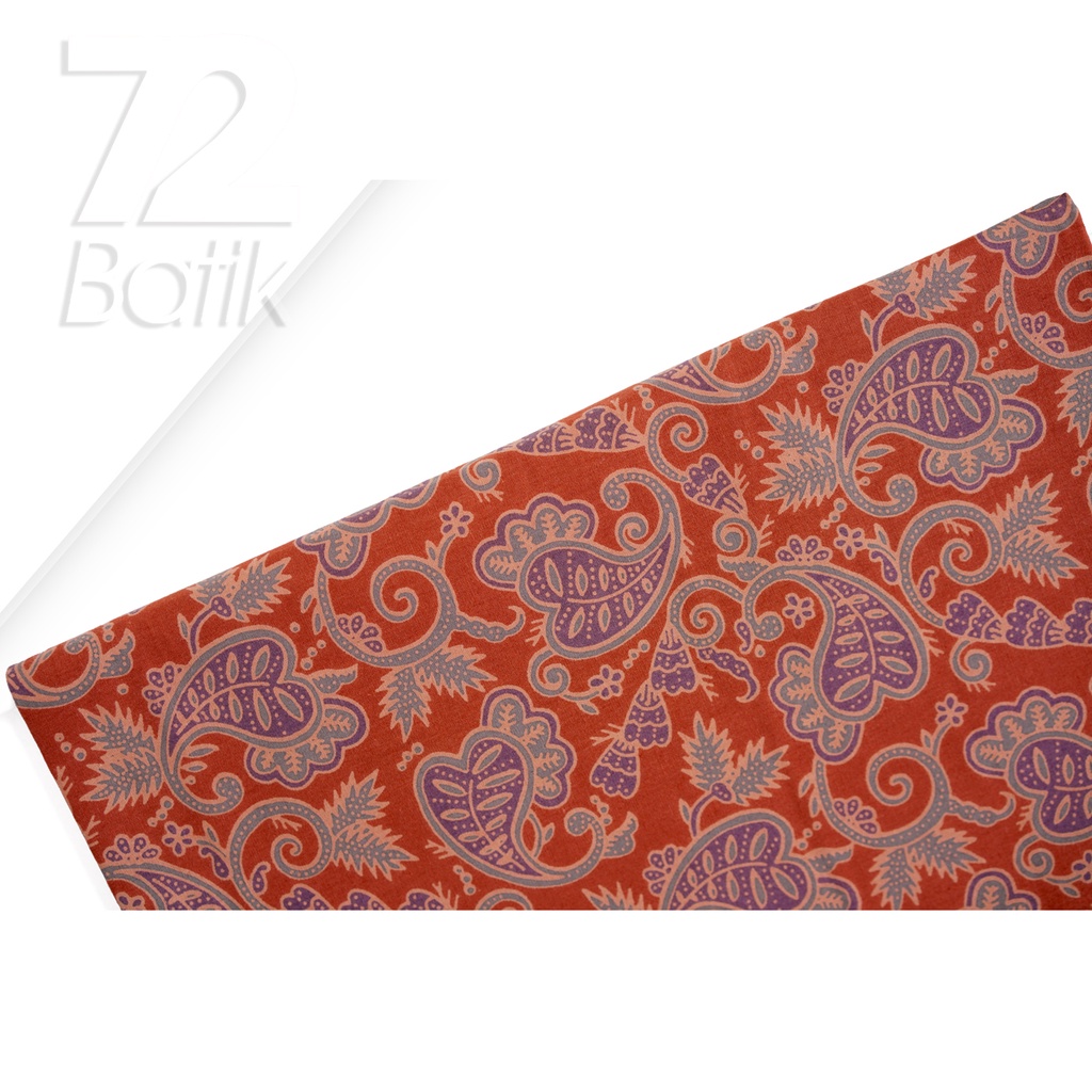 KAIN BATIK PREMIUM Bahan Katun Motif Hati Warna Merah Bata 722279 Cap 72 Jarik Jarit Samping Kebat Panjang Batik Katun Modern Premium Bahan Seragam Batik Pernikahan Kantor Keluarga Murah Kamen Jadi Batik Bali Lembaran