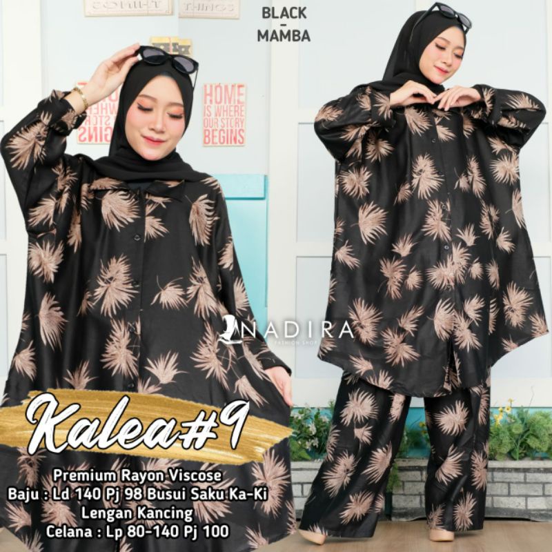 [size jumbo] kalea set jumbo LD 140cm - setelan tunik dan celana rayon viscose