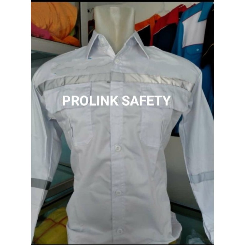 PUTIH KANCING SERAGAM SAFETY BERLOGO K3 BENDERA