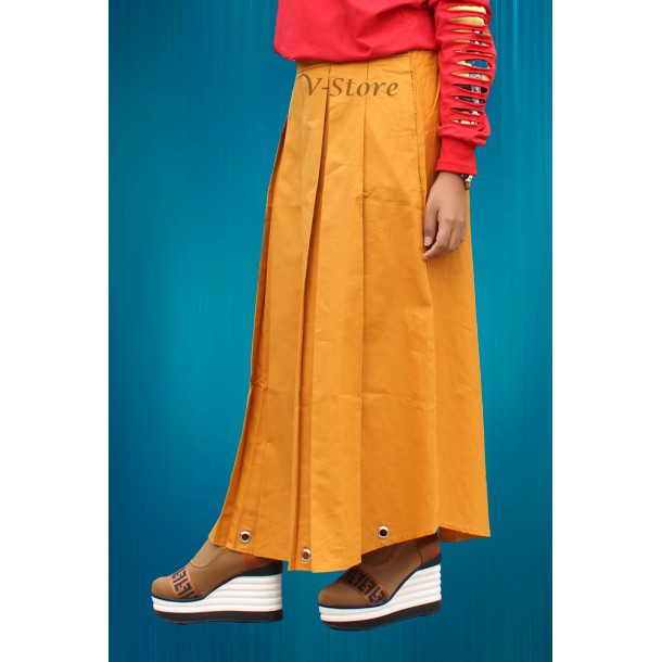 Rok Ring Panjang Rok Wanita Rok Kerja Modis Wanita Warna Kuning Mustard Rok Wanita Model Numia Skirt