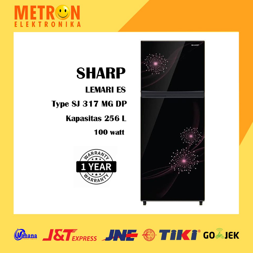 SHARP SJ 317 MG DP / DANDELION PINK KULKAS LEMARI ES 2 PINTU / SJ317MGDP