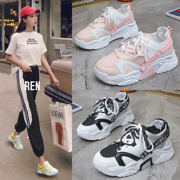 Sepatu Olahraga Import Wanita Sneakers Cewek Sepatu Sport Sepatu Tali Perempuan Sneker SP-125