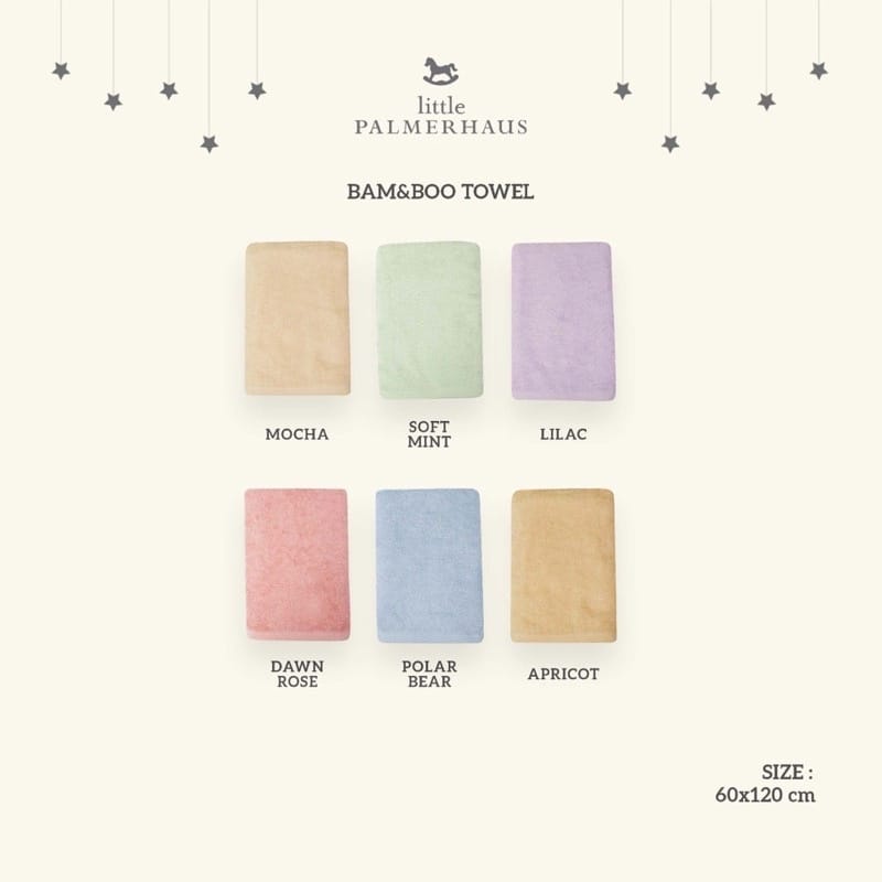LITTLE PALMERHAUS Bamboo Towel 60x120 cm Handuk Bayi Hypoallergenic Handuk Bayi Lembut