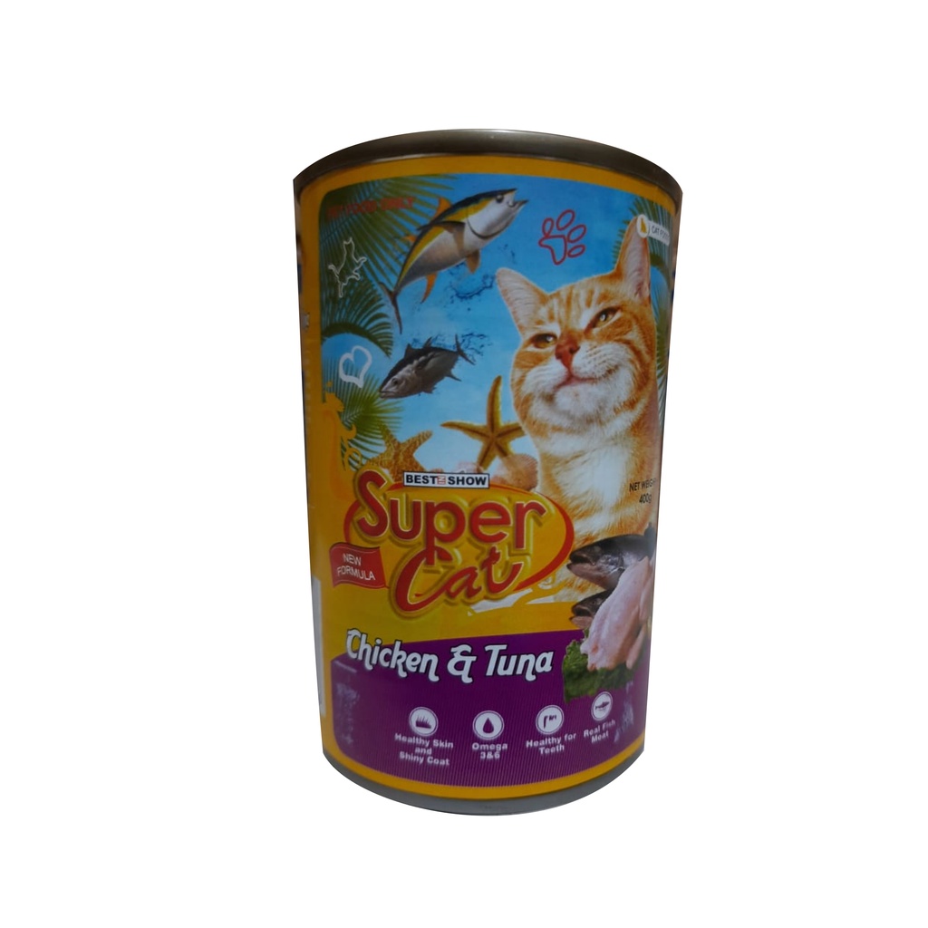 super cat 400gr supercat kaleng 400gr - chicken tuna