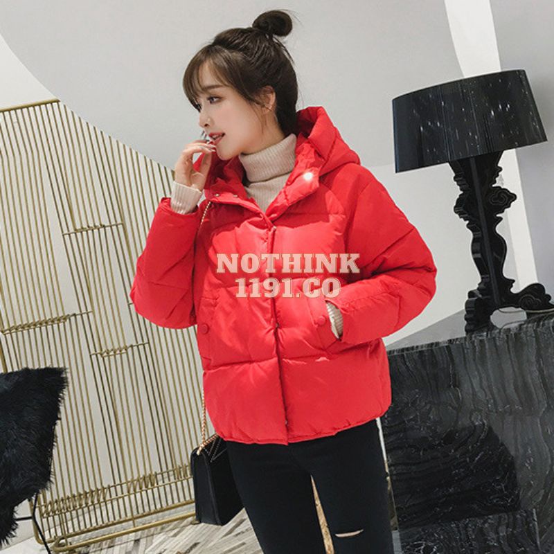 NOTHINK1991 jaket winter wanita hoodie mantel tebal musim dingin