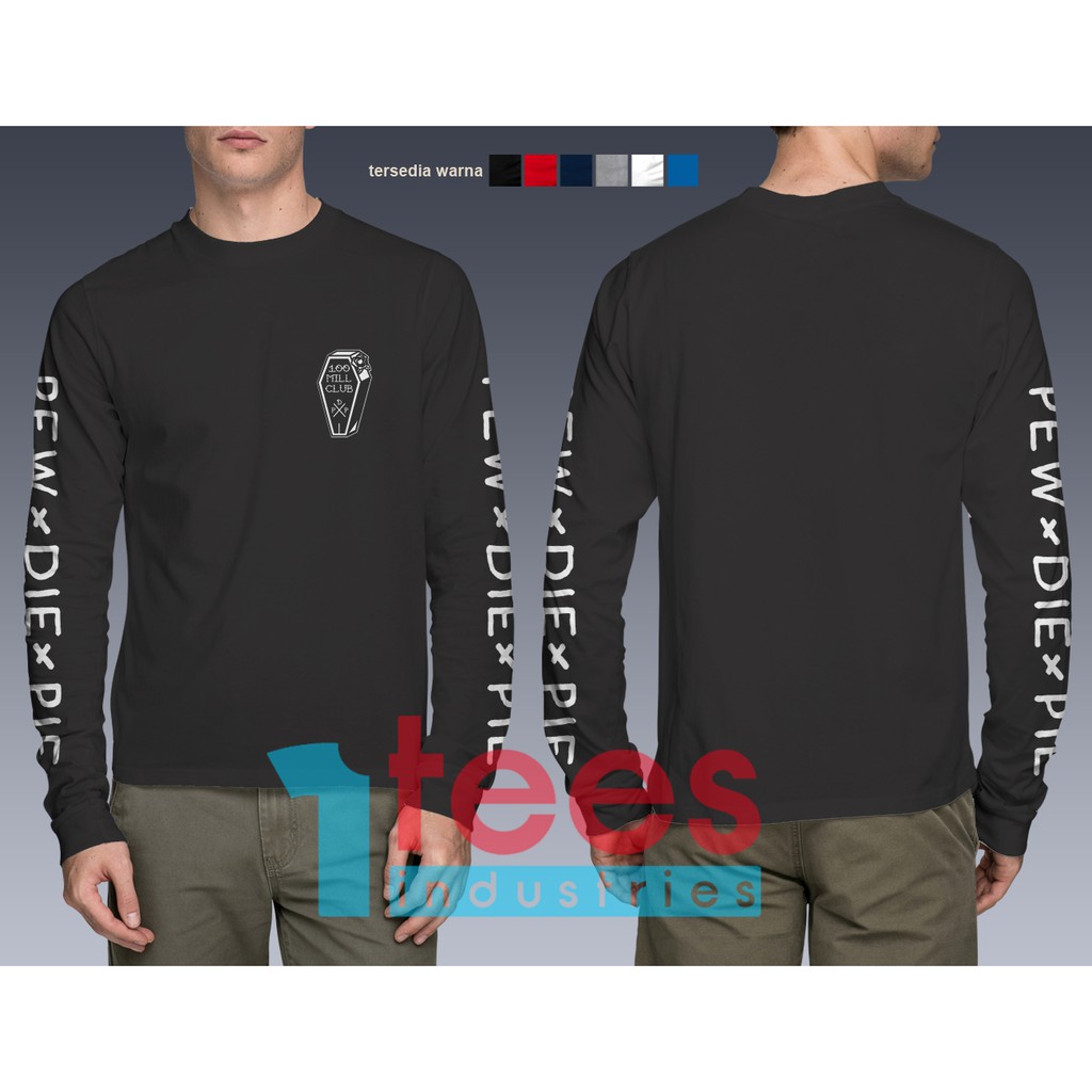 KAOS BAJU PEWDIEPIE MERCH 100 MILL CLUB LENGAN PANJANG