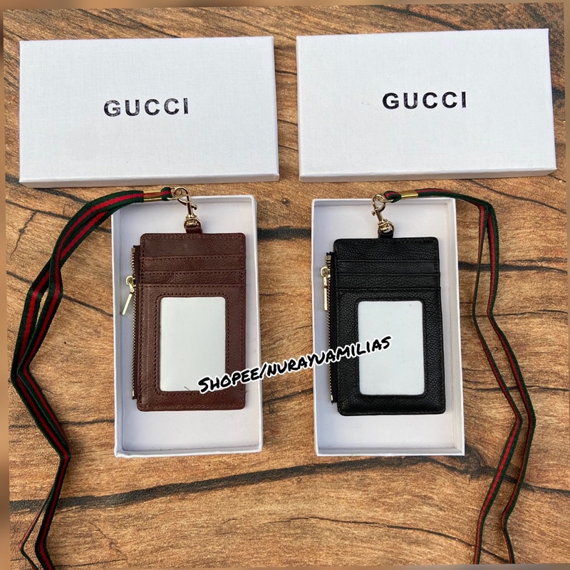 name tag gucci import lanyard id branded import name tag kerja gucci