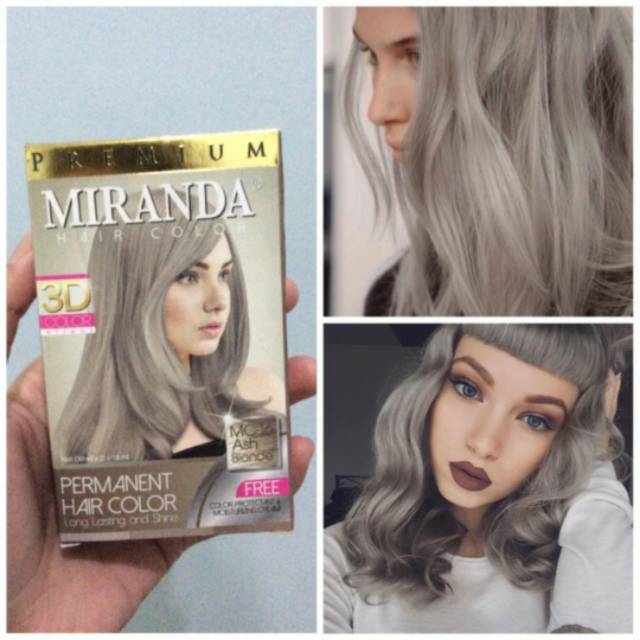  CAT  RAMBUT  PERMANENT MIRANDA ASH BLONDE ABU 30ML Shopee 