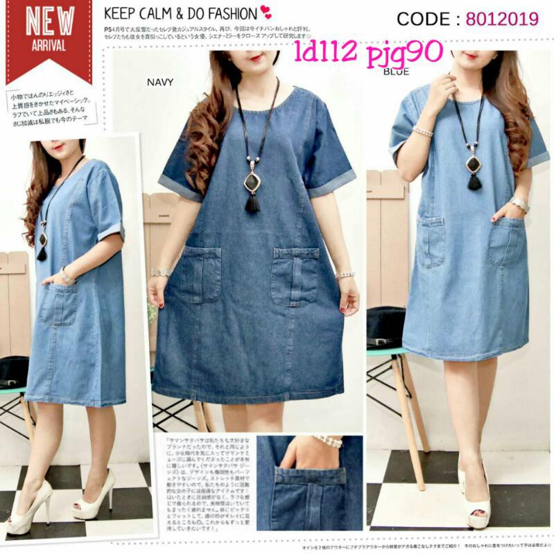 TUNIK JEANS DEWASA NAVY BLUE