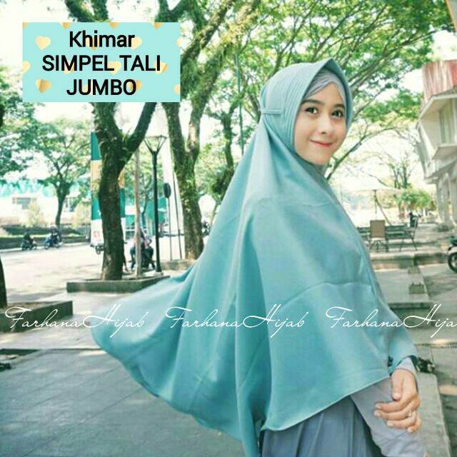 Jilbab khimar TALI JUMBO PET instan hijab kerudung syari wolfis daily farhana bella shalwa