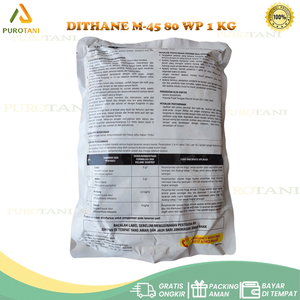 Fungisida Pengendali Hama Jamur Patek Dithane M-45 80 WP 1 KG