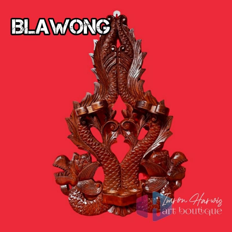 Blawong tempel dinding ukiran naga lobang 2