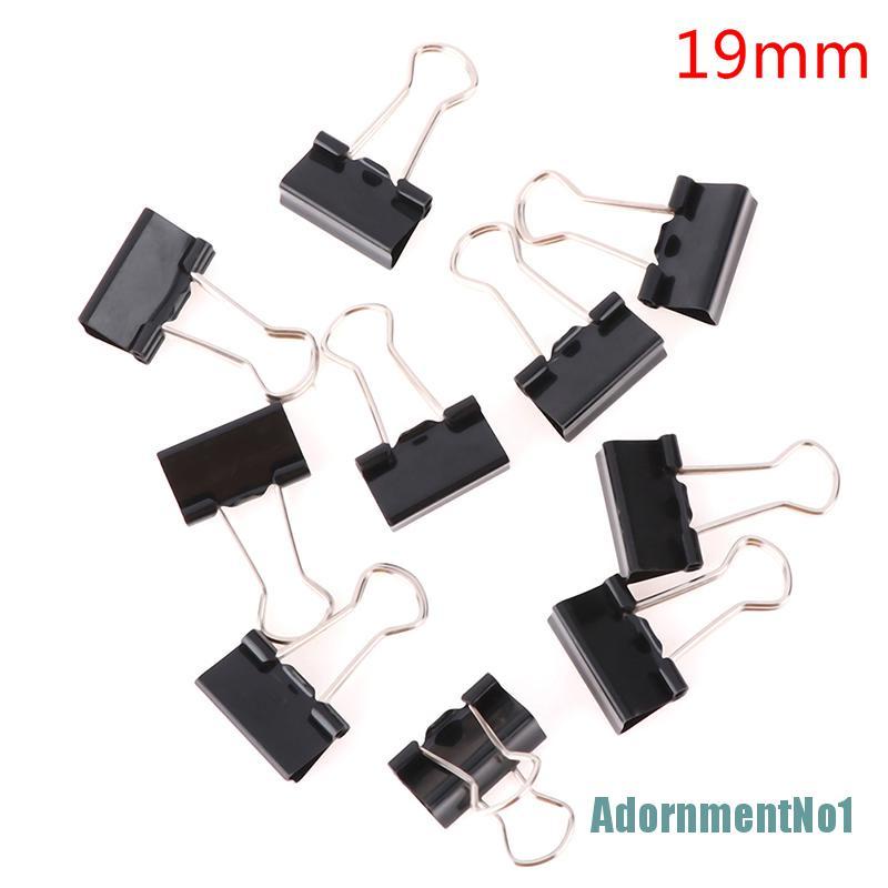 (AdornmentNo1) 10pcs Klip Binder Metal Warna Hitam