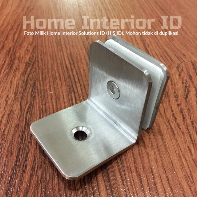 Ambalan Kaca / Penjepit Kaca Dinding / Glass to Wall Clipper Stainless