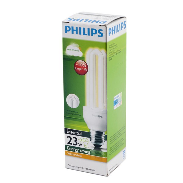 Lampu Philips Essential 23W 23 Watt 23 W 23Watt WarmWhiteLight Kuning