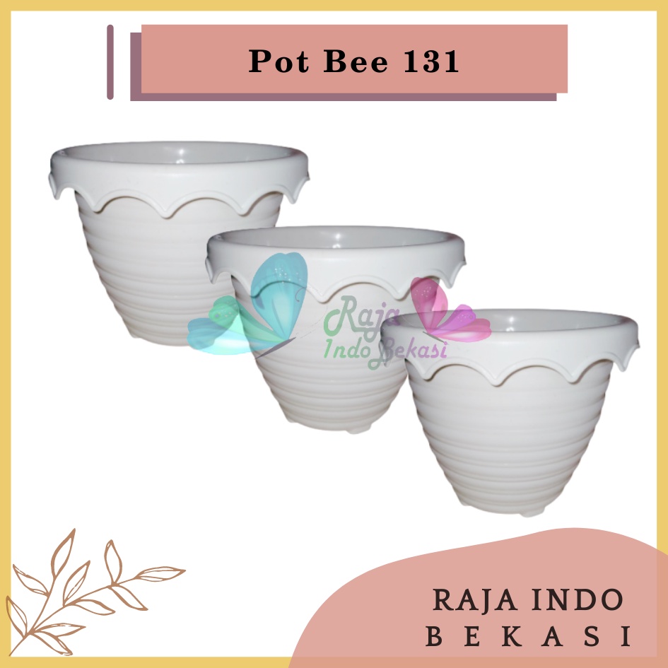Pot Bunga Tanaman Taiwan Bee 131 Putih Mirip Tawon / Plastik / Pot Kaktus Mirip Mirip Pot Tawon 12