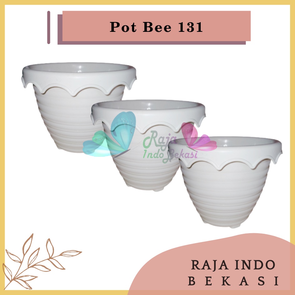 Pot Bunga Tanaman Taiwan Bee 131 Putih Mirip Tawon / Plastik / Pot Kaktus Mirip Mirip Pot Tawon 12