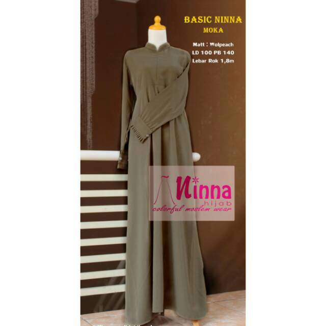 Gamis Polos Wolfis Syari - Moka