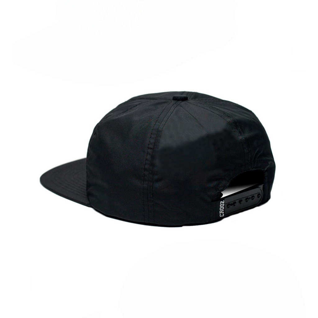 CROOZ ITALICS KOLIBRI NYLON SNAPBACK HAT BLACK