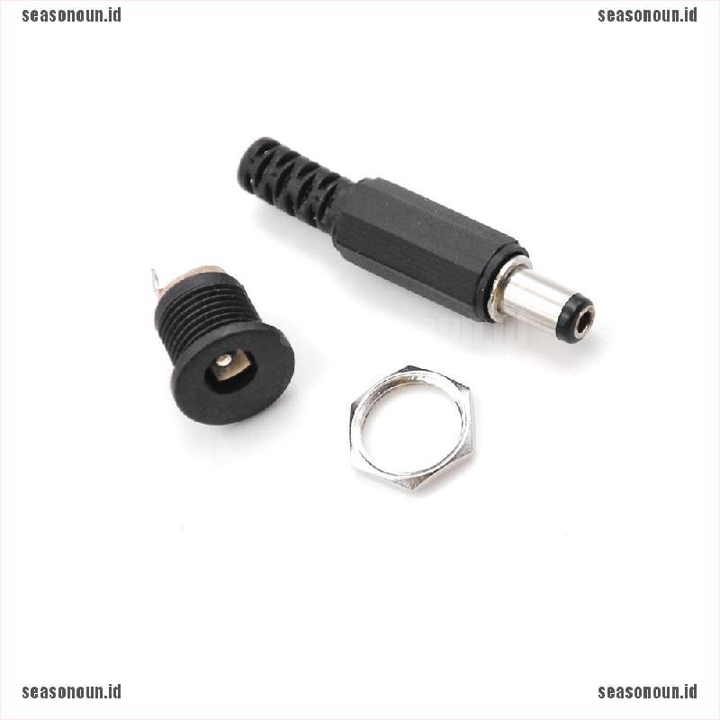 【un】10PCS Female Plug Jack+Male Plug Jack Socket Adapter Connector 5.5*2.5 mm