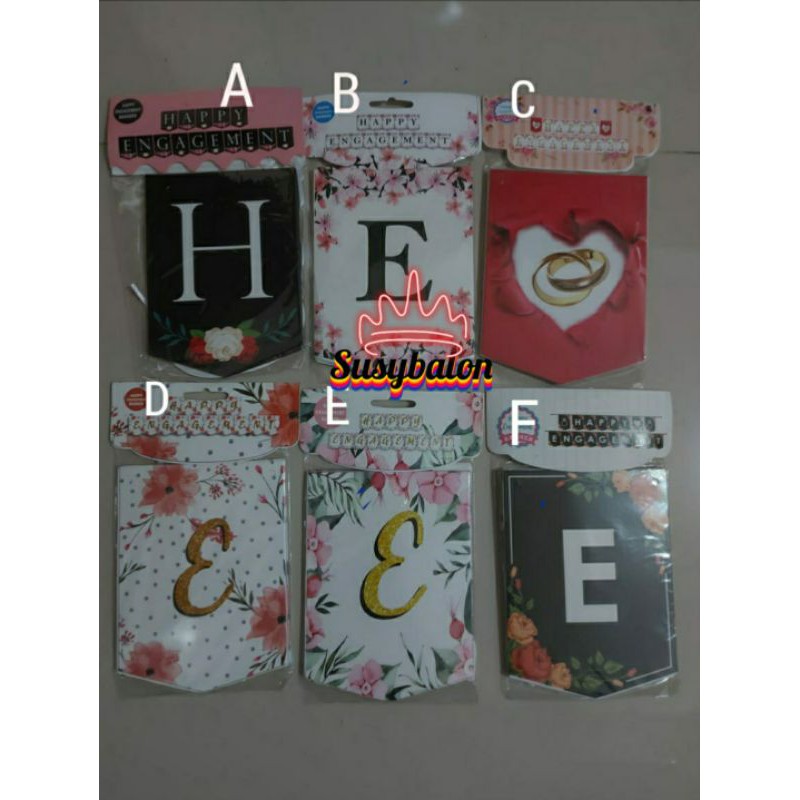 Banner Happy Engagement/Bunting Flag Engagement