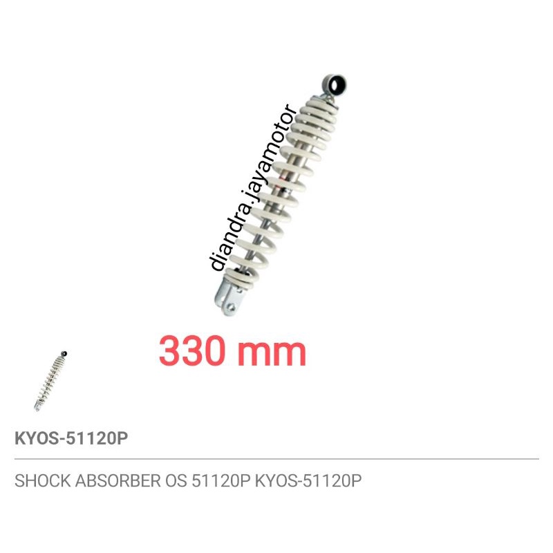 Shockbreaker KYB 330 mm putih standar all motor matic 100% original